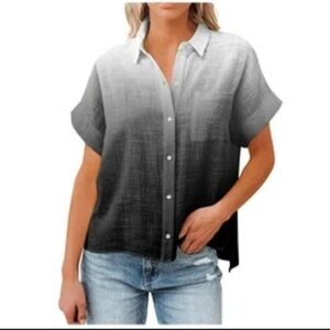 Mystree Black and Gray Gradient Button Down Shirt